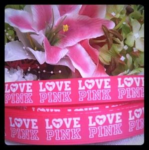 3 yards 7/8' love pink Victoria Secret inspired